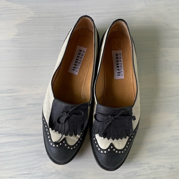 Fratelli Rossetti Made in Italy black and white shoes 38 B - Picture 1 of 7